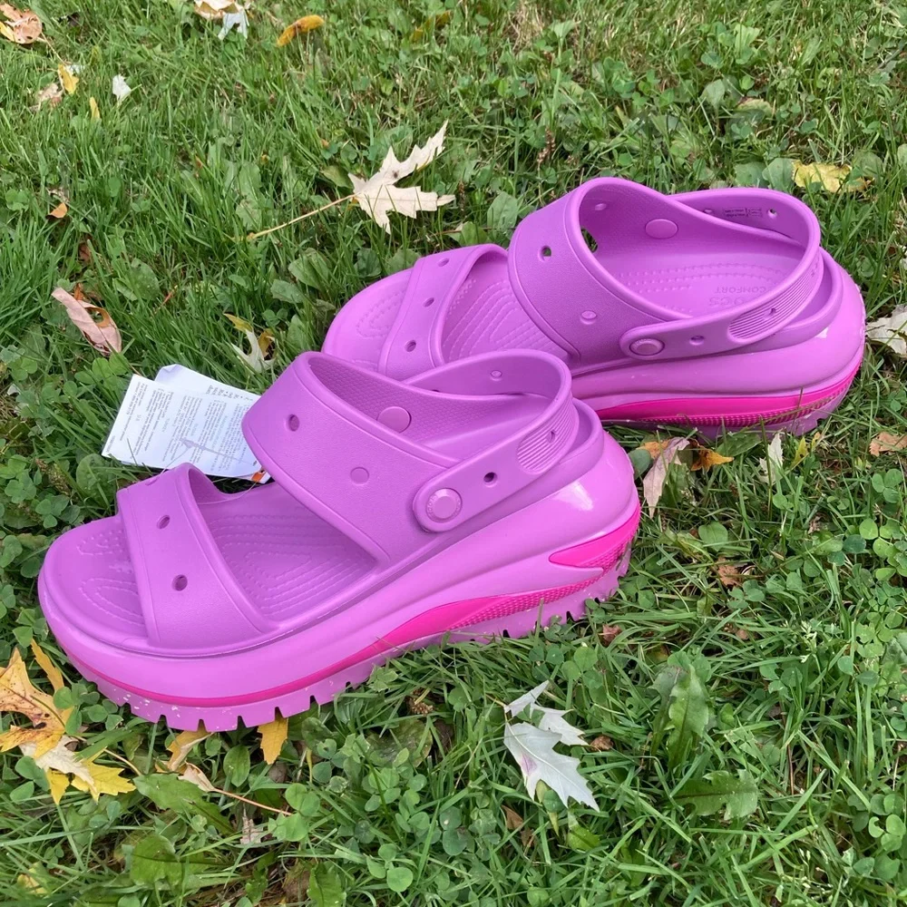 Crocs Mega Crush Platform Sandal Bubble Purple Pink NEW WITH TAGS